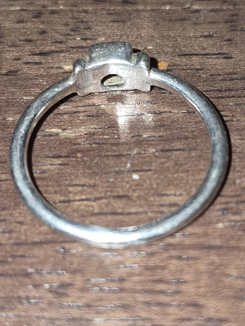 Sterling Silver Square Purple Stone Stackable Ring
